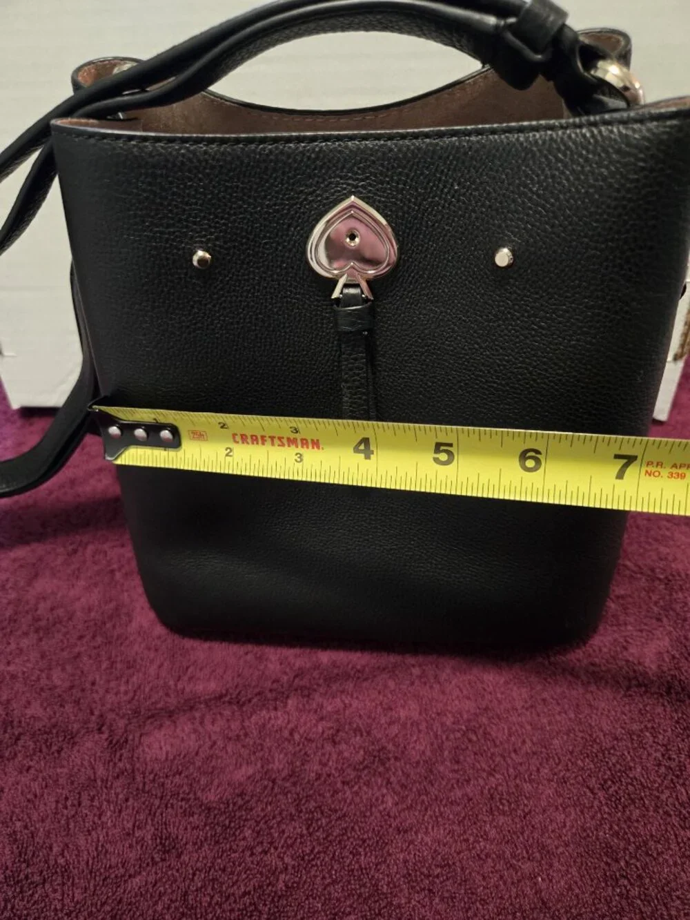 Kate Spade Black Marti Small Bucket Bag Pebbled Leather Shoulder Crossbody Bag